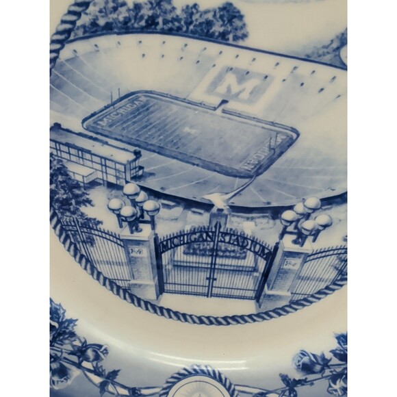 U of Michigan Stadium Collectible Plate Homer Laughlin Football The Big House - Picture 7 of 10